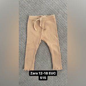Zara Beige/Tan Ribbed Kids Leggings